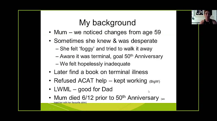 Psychologist Denise Craig presents the "Dementia E...