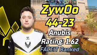 ZywOo vs jks (44-23) Rating:1.62 Anubis POV | FACEIT Ranked | Apr 18, 2024 | #cs2 #demo