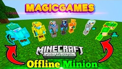 OFFLINE MINIONS ARE NICE IN MAGIC SKYBLOCK🤑🤑  || HYPIXEL LIKE SERVER MCPE