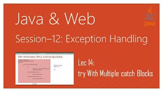 Exception Handling in Java | #14 | try With Multiple catch Blocks in Java