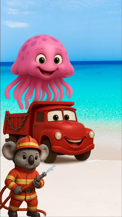 truck brings octopus, seahorse & jellyfish for help! #animation #cartoon #truk #oleng