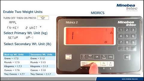 How-to: Two weight unit setup