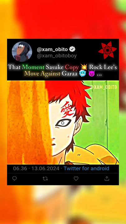 Sasuke Copy Rock Lee Move  Against Gara #narutoedit #narutoanimeshorts #shorts #narutoshippudenshort