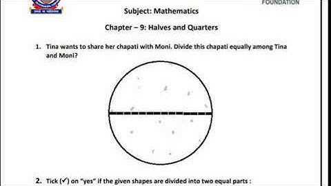 Halves and Quarters||Mathematics||Ch-9||Class-4||Worksheet||Solution