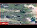 Drone footage of Russian fighters attacking with Chinese-made vehicles and infantry