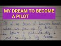 My dream to become a pilot  essay on my dream to be a pilot  paragraph