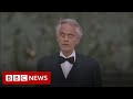 Coronavirus: Italian tenor Bocelli sings at Milan's empty cathedral - BBC News