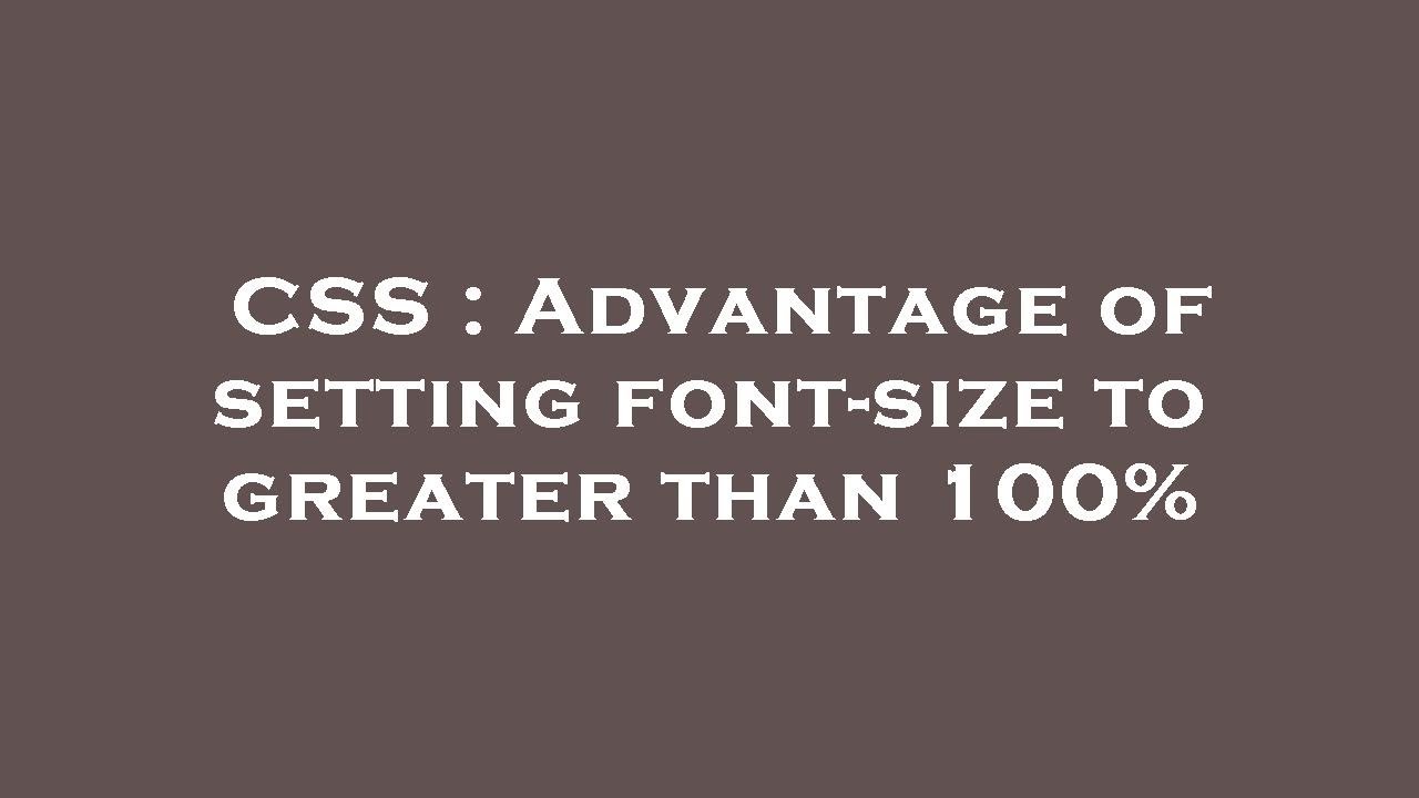 Setting Font Size With Keywords Using Css – EOYS