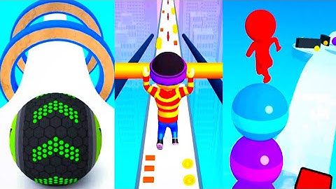 Going Balls Vs Stack Rider Vs Roof Rails - Gameplay Android,iOS Games Mobile Walkthrough