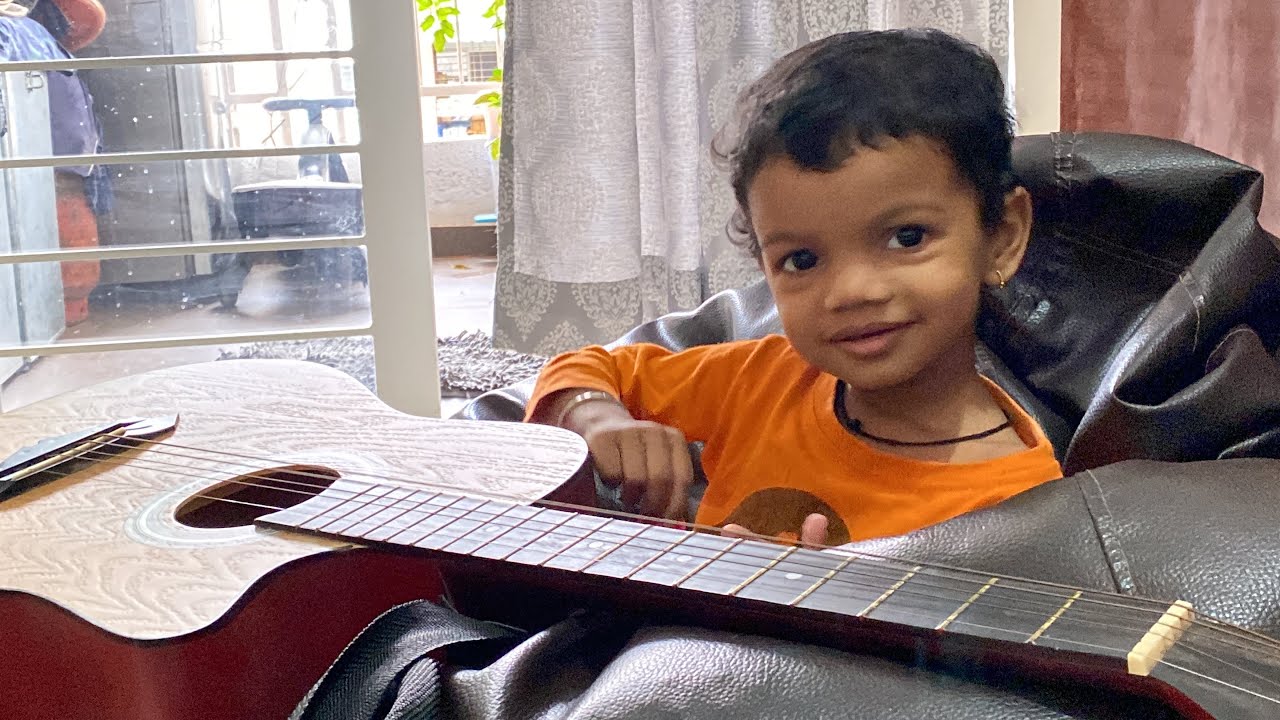 Hiral learning Guitar with Johnny Johnny rhymes - YouTube