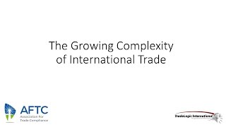 The Growing Complexity of International Trade