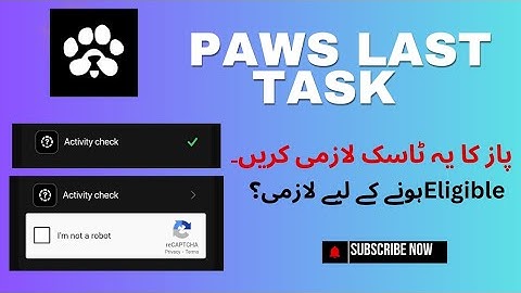 Paws Airdrop Last Task  | Paws activity check task live | Airdrop Squad