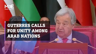 UN Secretary-General Antonio Guterres calls for unity among Arab nations at Arab League meeting