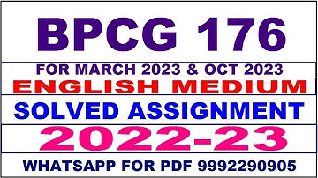 bpcg 176 solved assignment 2022-23 in english | bpcg 176 solved assignment 2022-23 | bpcg 176 2023