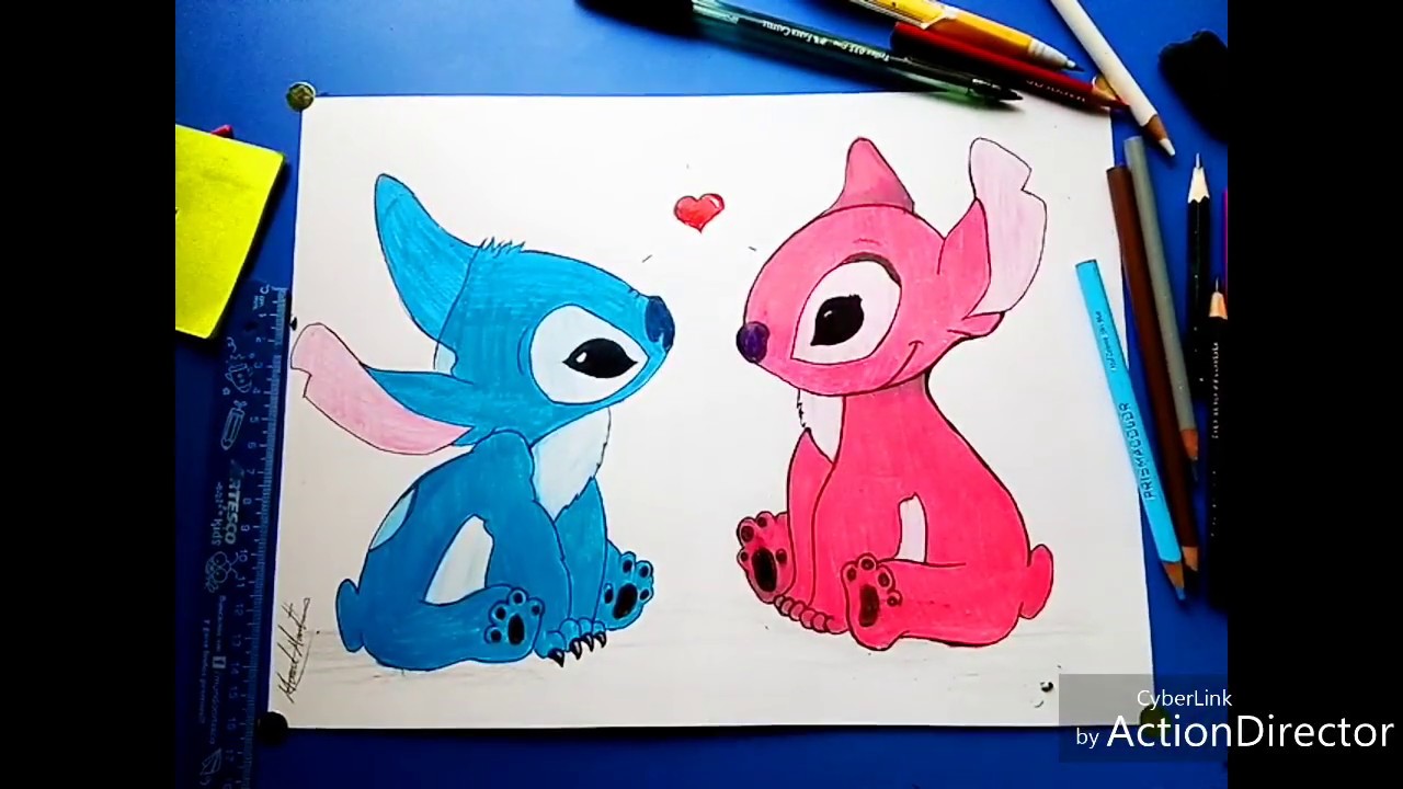 Como Dibujar A Stich Y A Angel Parte 2 Final Youtube