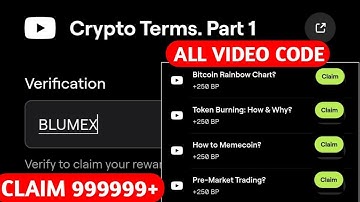 Claim BLUM All Verify Codes | Crypto Terms. Part 1 Blum Video Code Today | Blum Academy Verify code