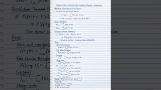 Convolution &amp; Fourier Transform in One Shot 🔥 | Handwritten Notes #mscphysics #crazyphysics #shorts