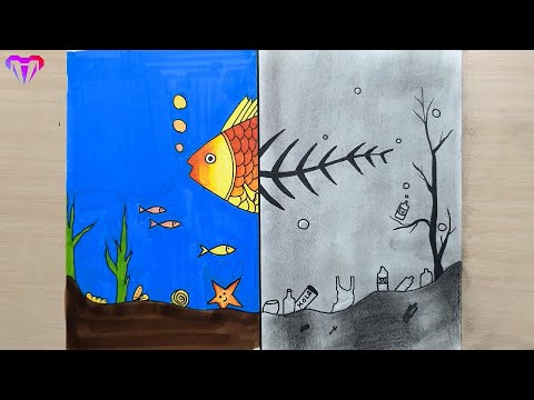 Çevre Kirliliği ile ilgili Resim Çizimi / Sularımızı koruyalım