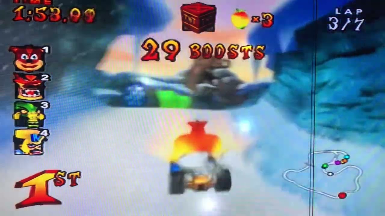 CRASH NITRO KART PLAYSTATION 2 METEOR GORGE LAPS 7 CRUNCH BANDICOOT 