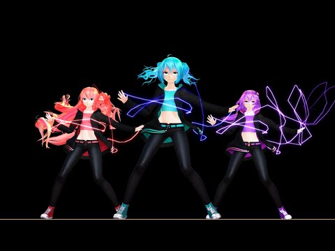 【MMD】WAVE　ミク ルカ ゆかり / Miku Luka Yukari