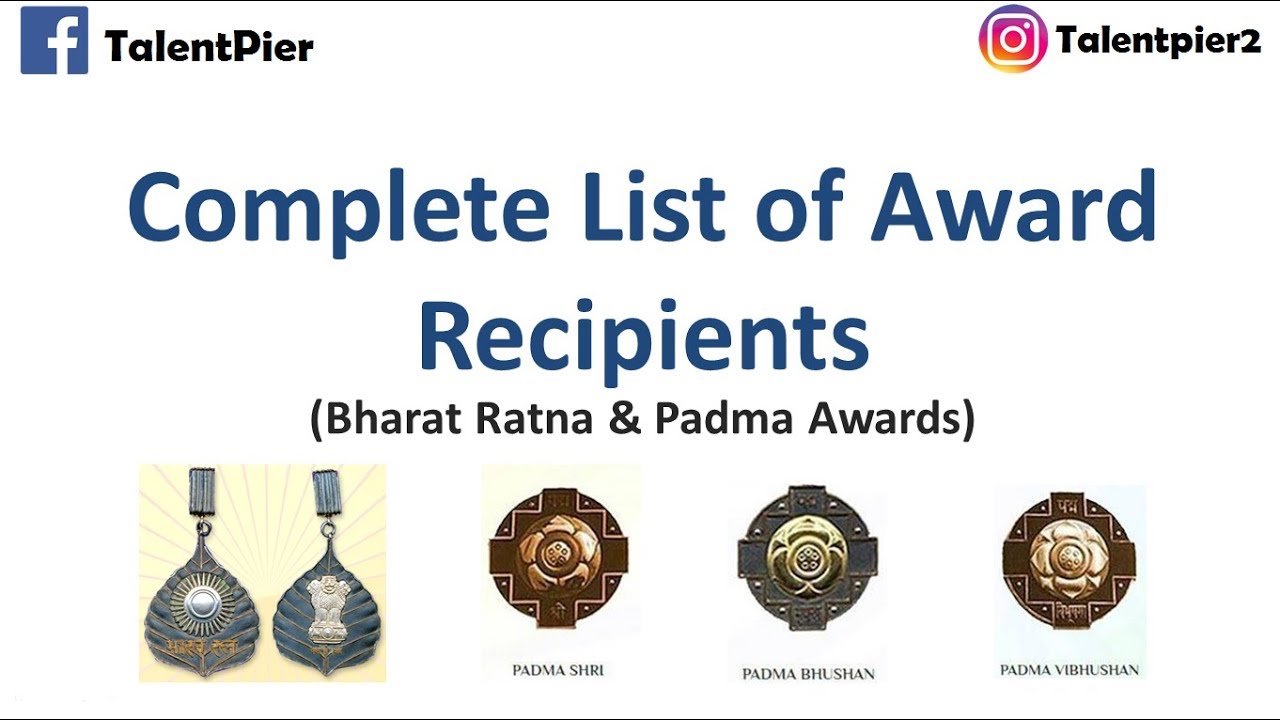 Bharat Ratna and Padma Award Recipients 2019 || Talentpier