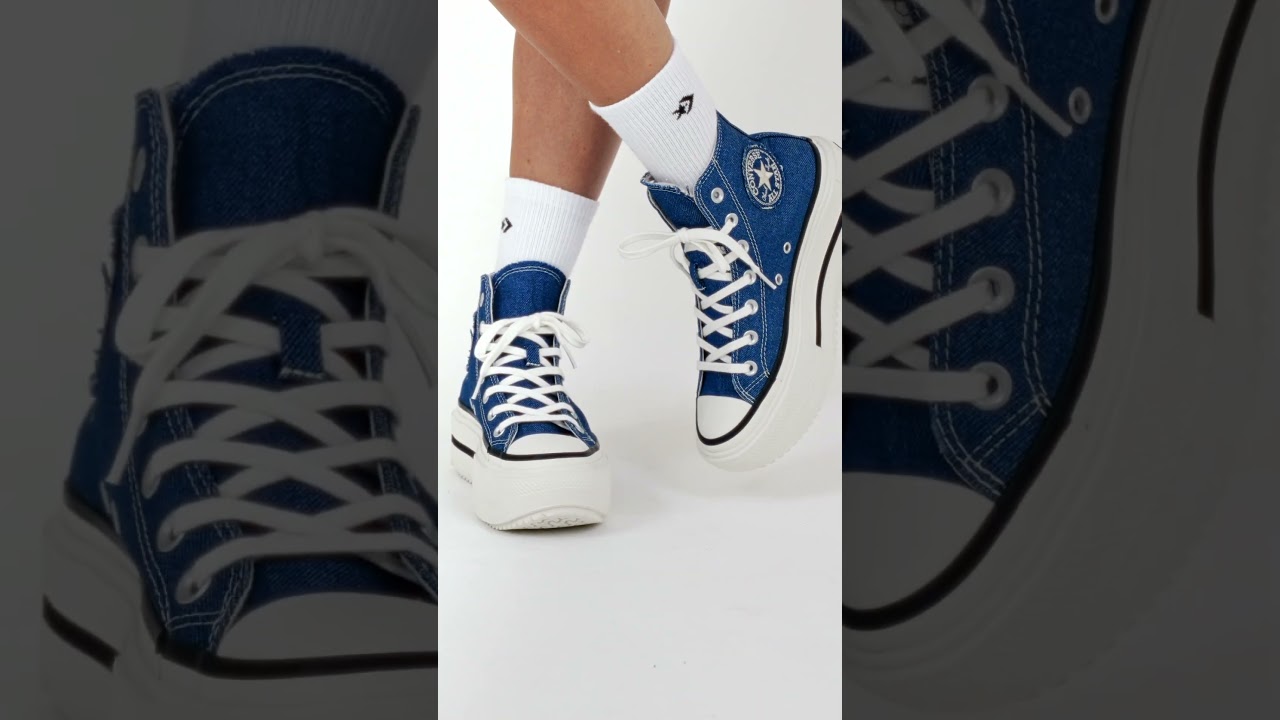 All Star Lift Double Stack Denim Cano Alto Azul | Converse Oficial