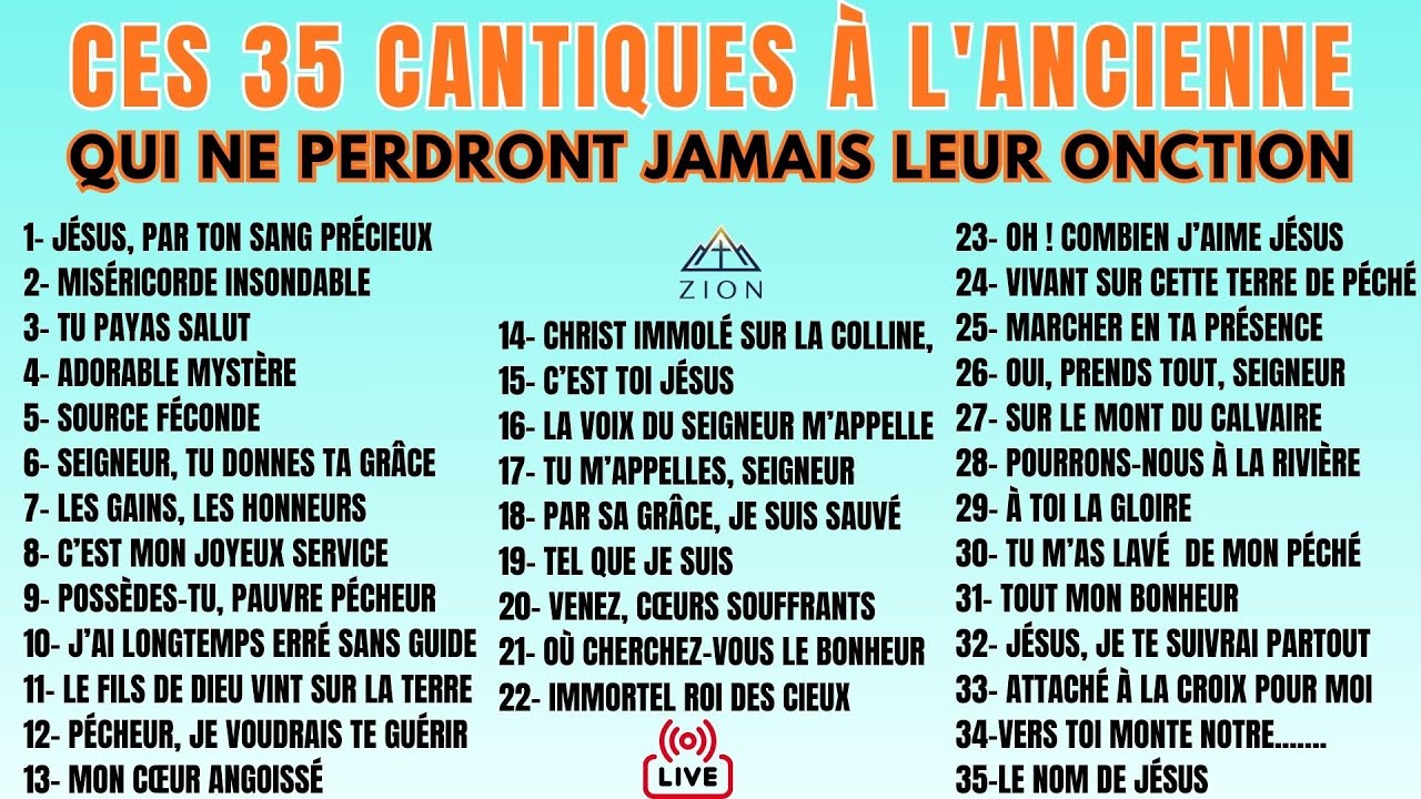 35 CANTIQUES AVEC PAROLES : CHANTEZ ET ADOREZ DE TOUT VOTRE CŒUR. 🎤🙌