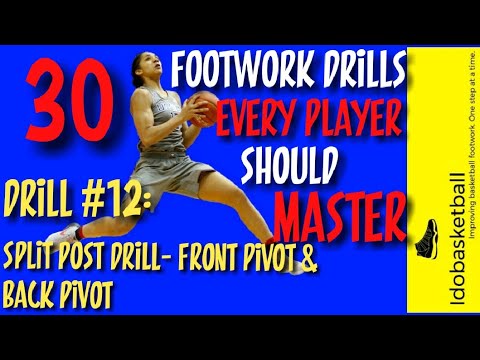 Basketball Footwork Series - Drill #12 - Split Post Drill - Front Pivot & Back Pivot