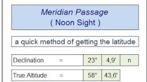 Sextant Meridian Passage| How to calculate observed Latitude using sextant meridian altitude method