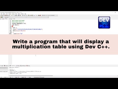 Lab Act 9 - #2 (Write a program that will display a multiplication table.)