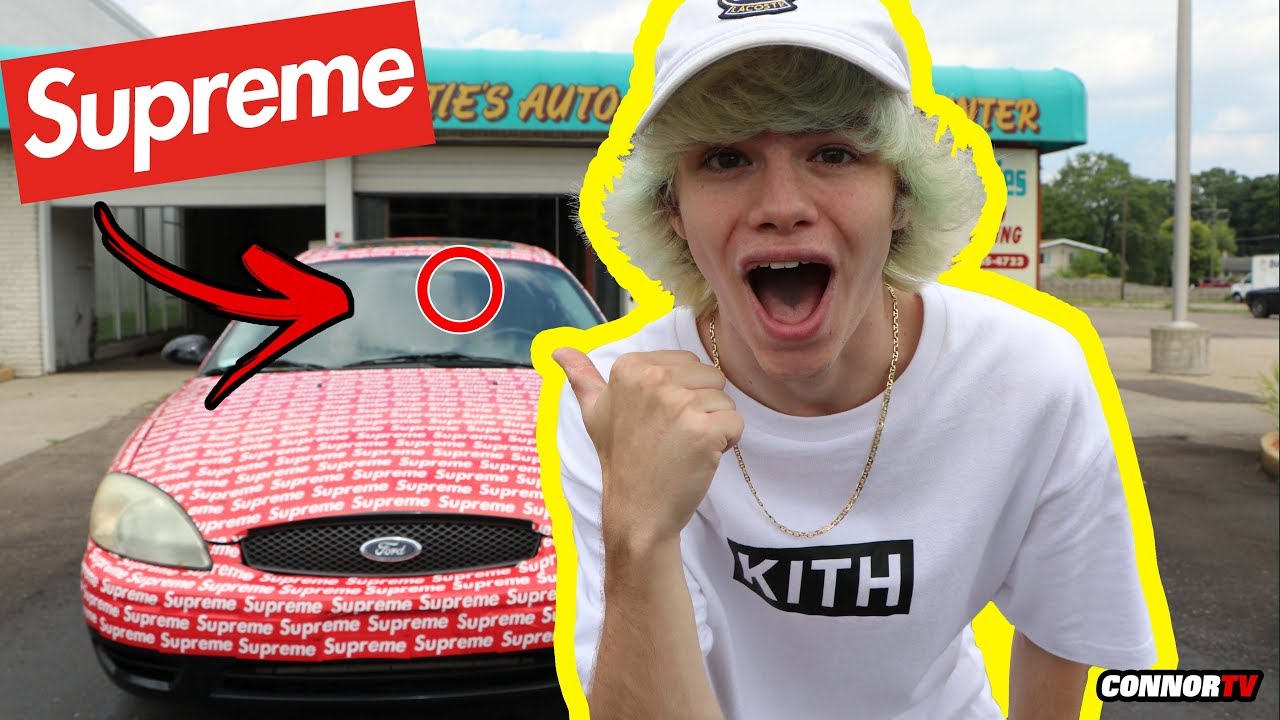 SUPREME Sticker Car Wrap in a Car Wash! Hypebeast Clean 