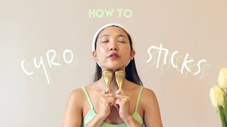 〰️ HOW TO Use Cyro Sticks to Depuff, Drain, and Decongest | easy at home facial massage