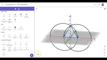 Build Equilateral TRI in MIDAIR in GeoGebra 3D: Method 3 (Using CIRCLE tool as a COMPASS)