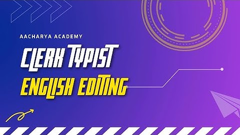 #vishnusir #aacharyaacademy #clerktypist #english #typist