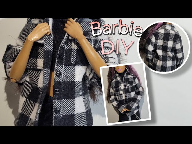 DIY | Barbie plaid shirt | How to make doll punk shirt | diy button up shirt - YouTube diy-barbie-plaid-shirt-how-to-make-doll-punk-shirt-diy-button-up-shirt-youtube