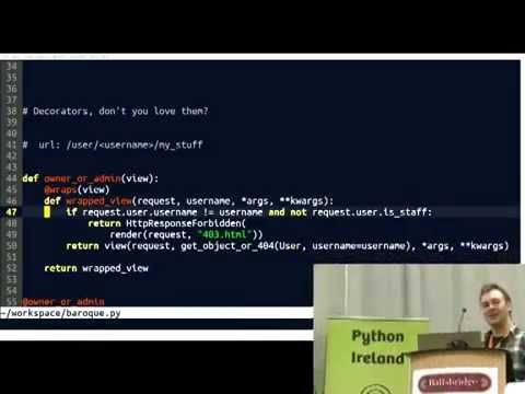 @baroque, the decorator decorator (Harry Percival lightning talk from pycon.ie 2014)