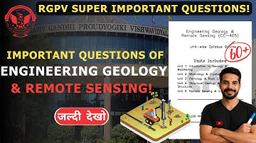 Engineering Geology & Remote Sensing | CE-405 | #rgpv #rgpvexam #engineeringgeology #remotesensing