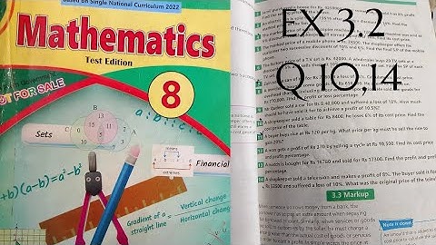 Exercise 3.2 Class 8 Math Question 10,14 Unit 3 Financial Arithmetic/profit and loss,discount Ex 3.2