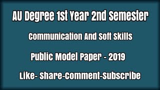 Degree 1st Year 2nd Semester Communication and SoftSkills Public Model Paper - 2019 screenshot 4