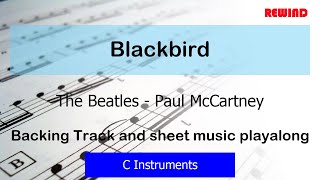 Video thumbnail of "The Beatles Blackbird Flute Violin Backing Track and Sheet Music"
