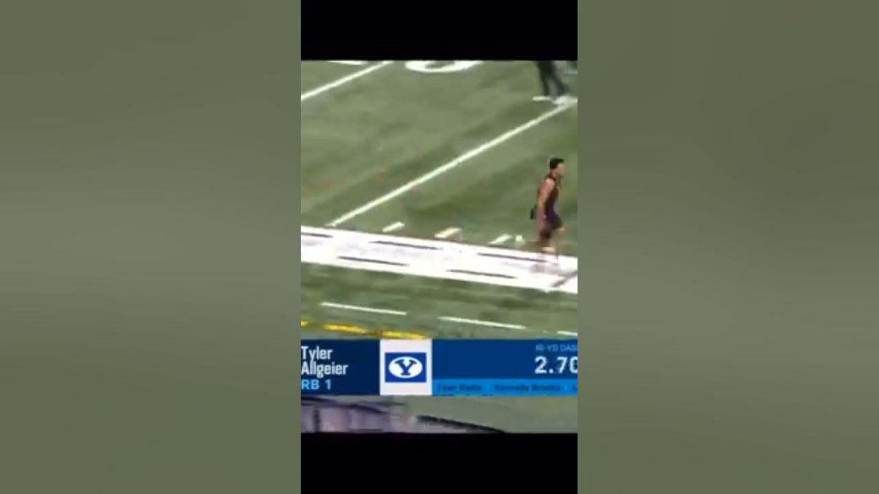 Tyler Allgeier 40 yard dash YouTube
