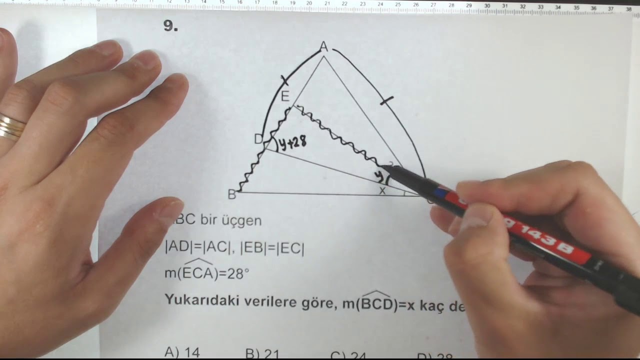 TYT GEOMETRİ SORU BANKASI ÜÇGENDE AÇILAR TEST 5 - YouTube