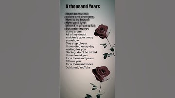 Thumbnail of 🌼A Thousand Years | Christina Perri