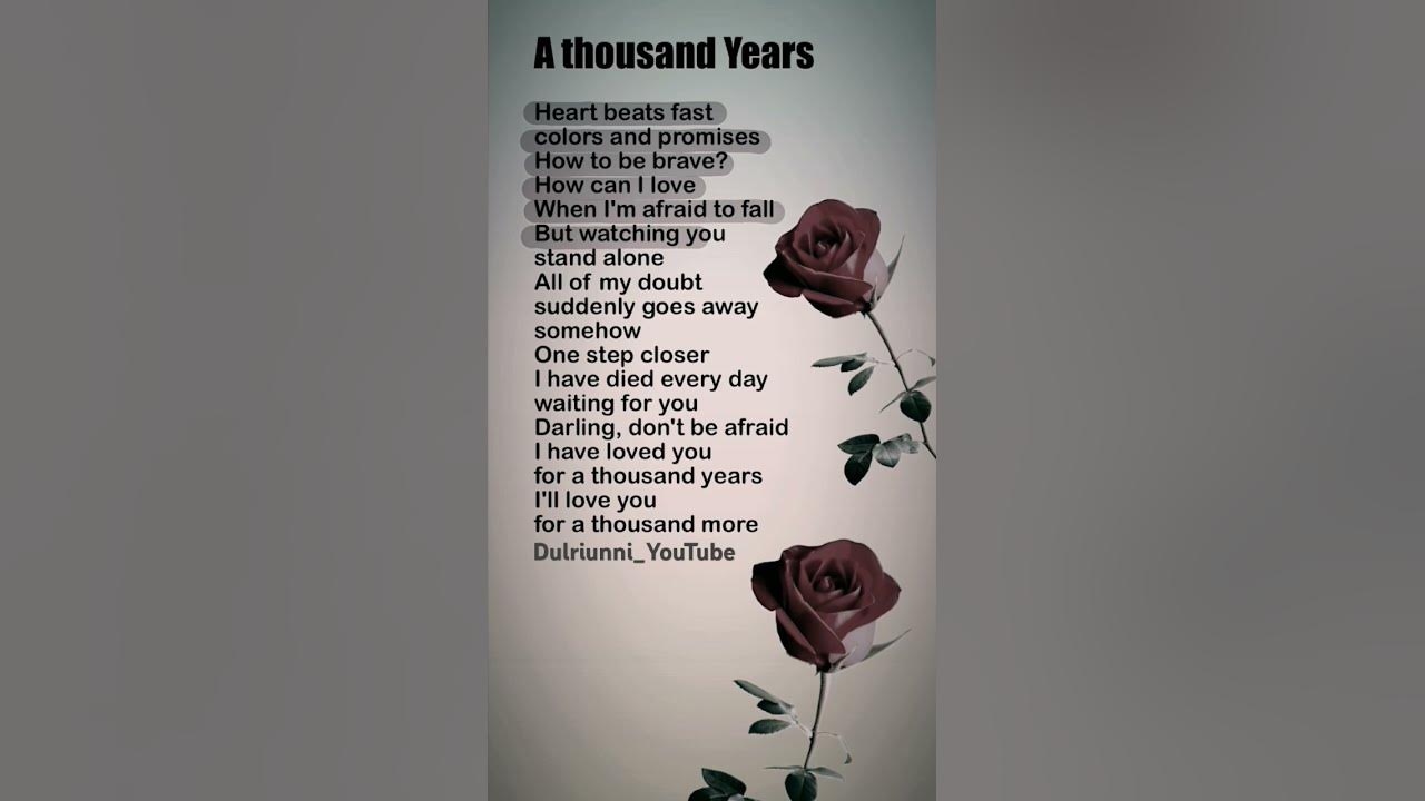 🌼A Thousand Years | Christina Perri