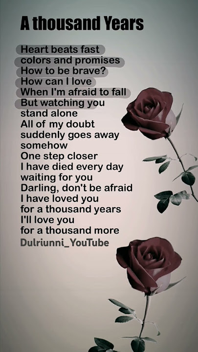 🌼A Thousand Years | Christina Perri