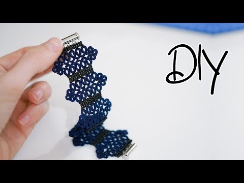 Needle tatting. Beading. Bracelet with beads / Фриволите иглой. Бисероплетение. Браслет с бисером
