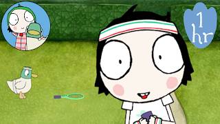 Sarah & Duck Learn to Play Doubles Tennis Outside + More Cartoons for Kids