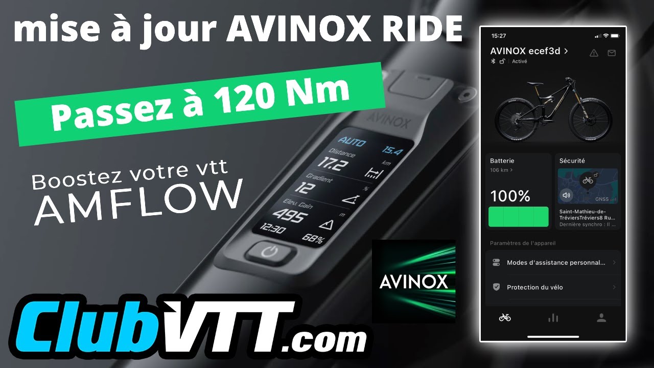 Tutoriel connexion vtt AMFLOW avec application Avinox Ride et découverte des fonctionnalités. - 781