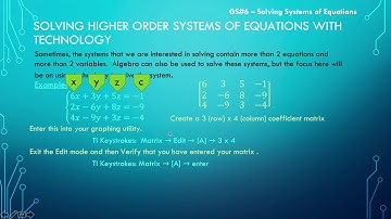 Solving Linear Systems using Technology