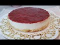 TARTA DE QUESO CON COBERTURA DE FRESA 🍓🍰  SIN HORNO!